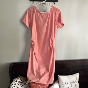 pink blush maternity tshirt dress